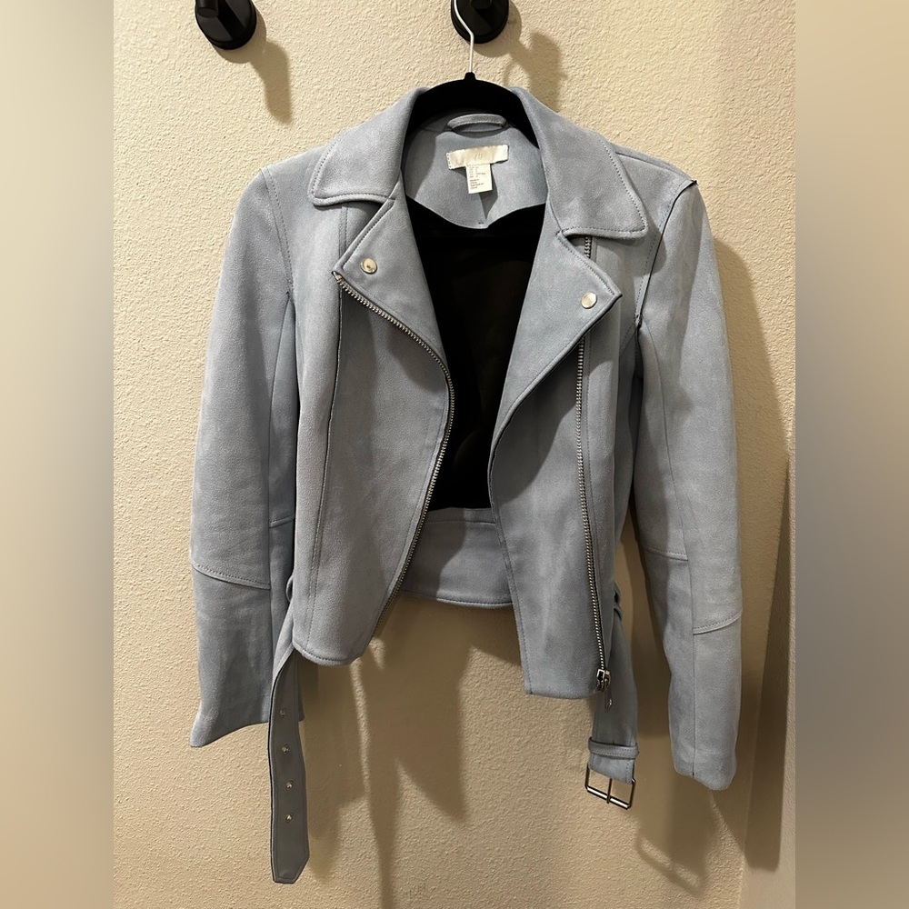 Blue suede jacket
